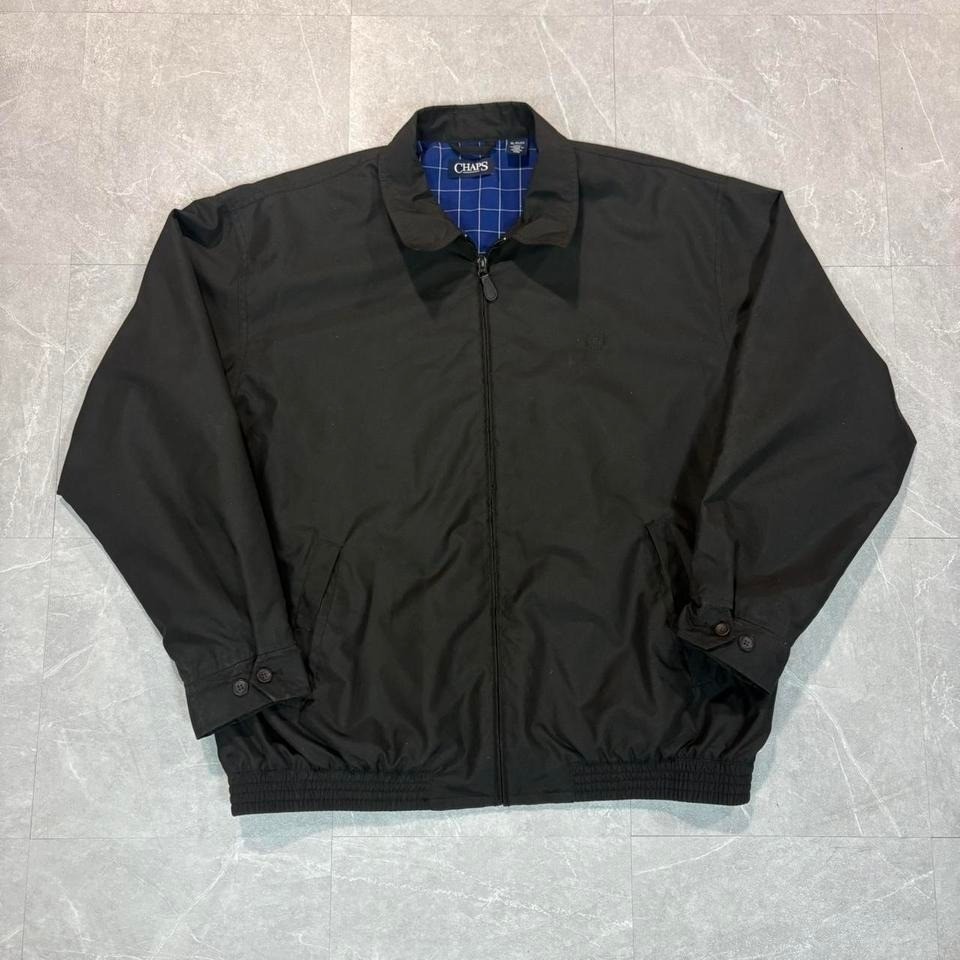 Add 'Black Chaps Harrington Jacket With Blue Check Lining